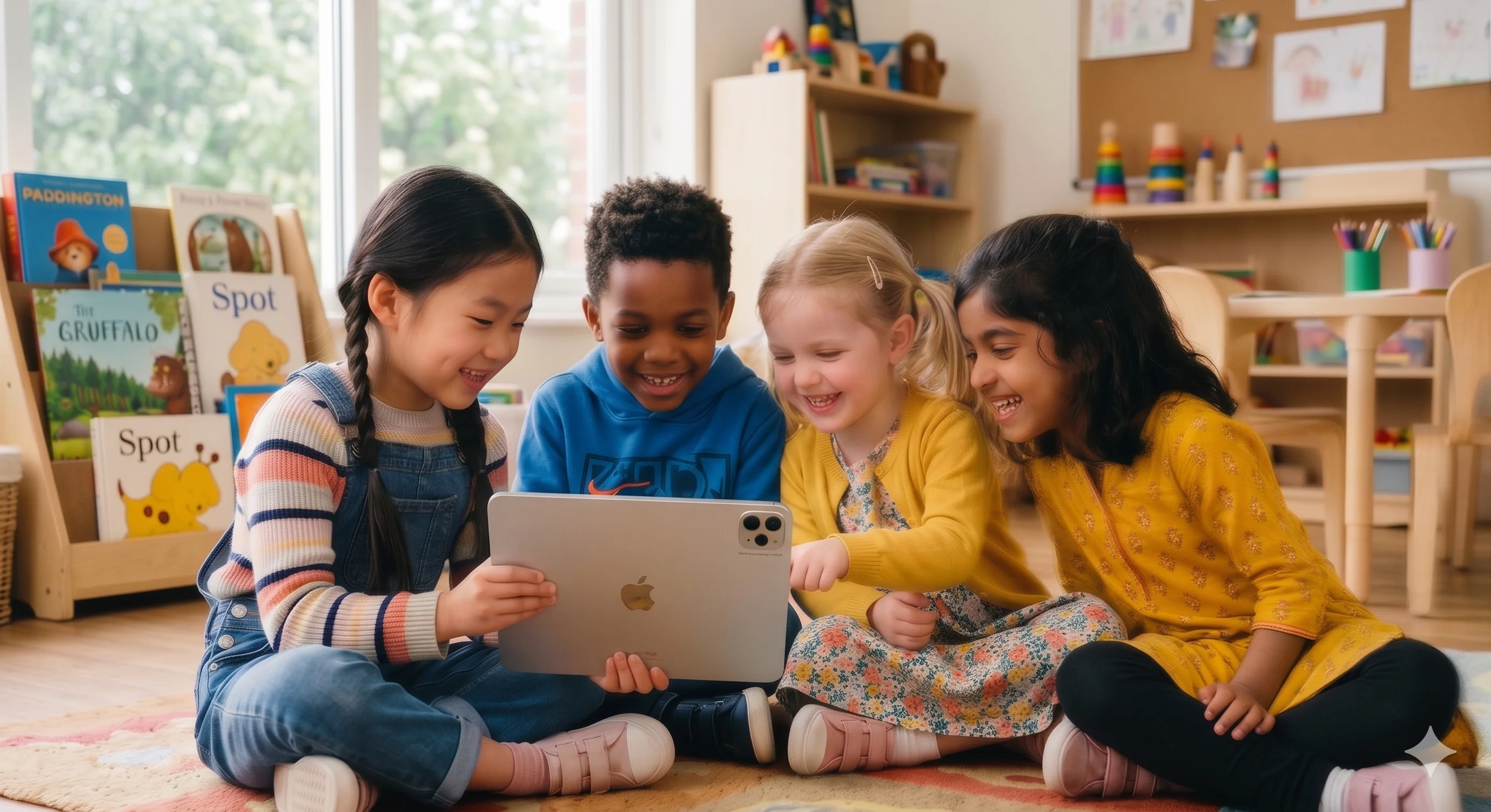 A class of children reading storybooks together